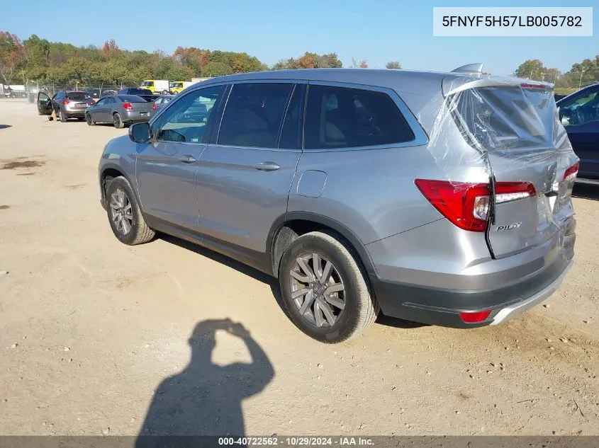 2020 Honda Pilot 2Wd Ex-L VIN: 5FNYF5H57LB005782 Lot: 40722562