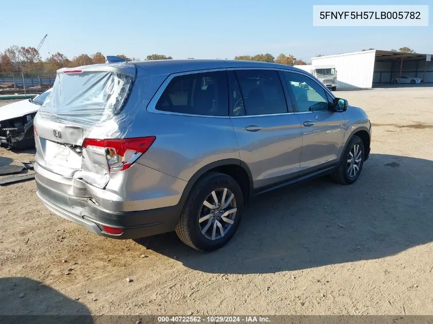 2020 Honda Pilot 2Wd Ex-L VIN: 5FNYF5H57LB005782 Lot: 40722562