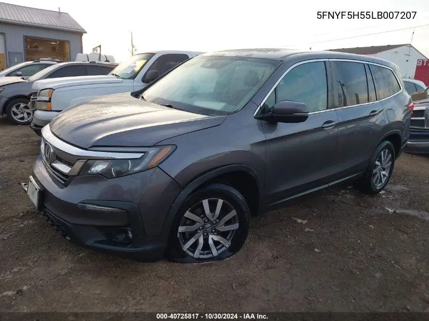 2020 Honda Pilot 2Wd Ex-L VIN: 5FNYF5H55LB007207 Lot: 40725817