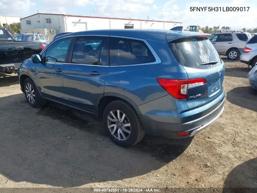 2020 Honda Pilot 2Wd Ex VIN: 5FNYF5H31LB009017 Lot: 40732551