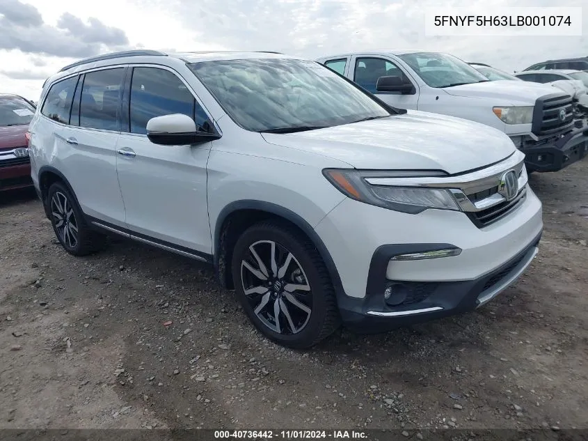 2020 Honda Pilot 2Wd Touring 7 Passenger VIN: 5FNYF5H63LB001074 Lot: 40736442