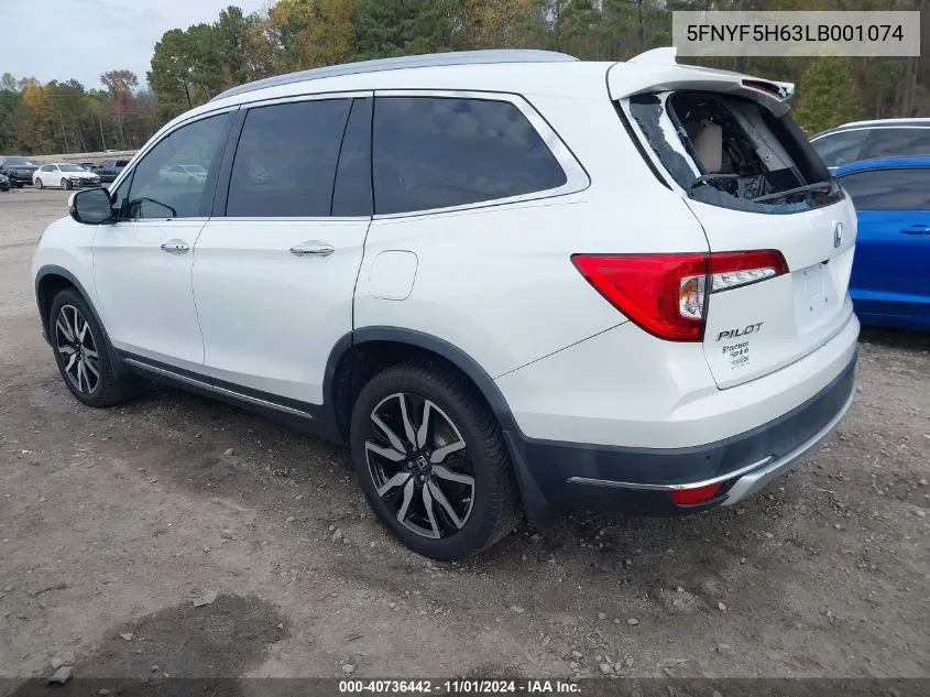 2020 Honda Pilot 2Wd Touring 7 Passenger VIN: 5FNYF5H63LB001074 Lot: 40736442