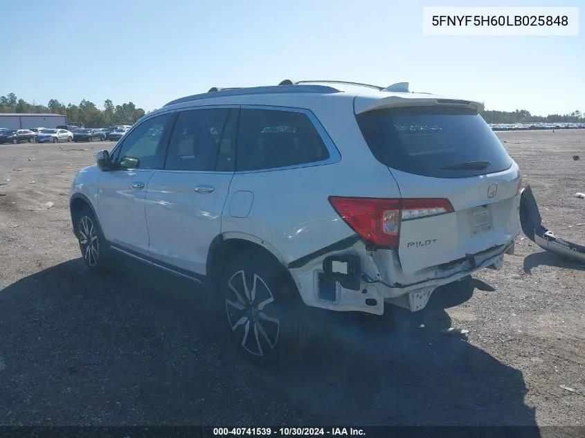 2020 Honda Pilot 2Wd Touring 7 Passenger VIN: 5FNYF5H60LB025848 Lot: 40741539