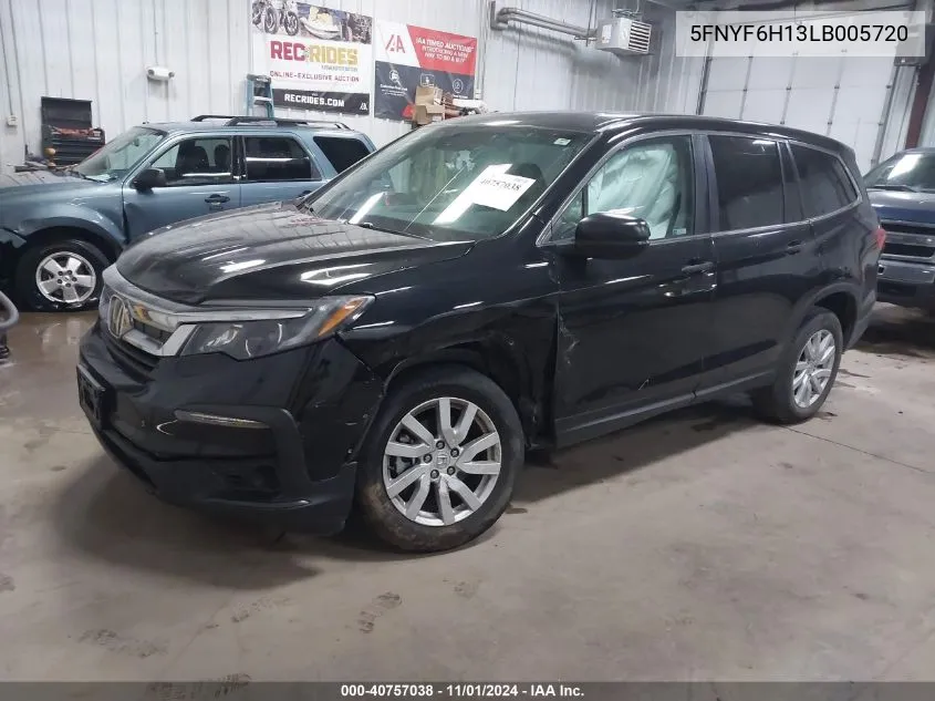 2020 Honda Pilot Awd Lx VIN: 5FNYF6H13LB005720 Lot: 40757038