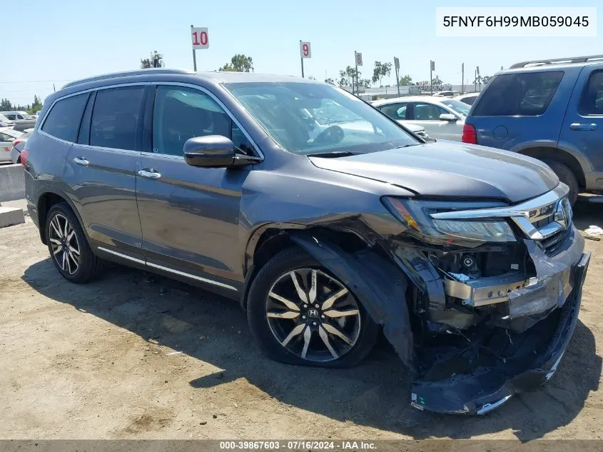 2021 Honda Pilot Awd Touring 8 Passenger VIN: 5FNYF6H99MB059045 Lot: 39867603