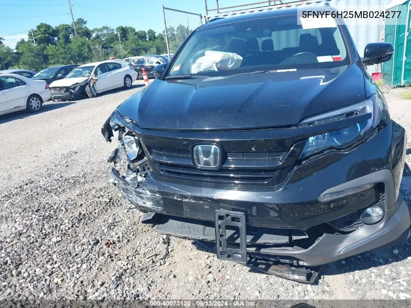 2021 Honda Pilot Awd Special Edition VIN: 5FNYF6H25MB024277 Lot: 40073120