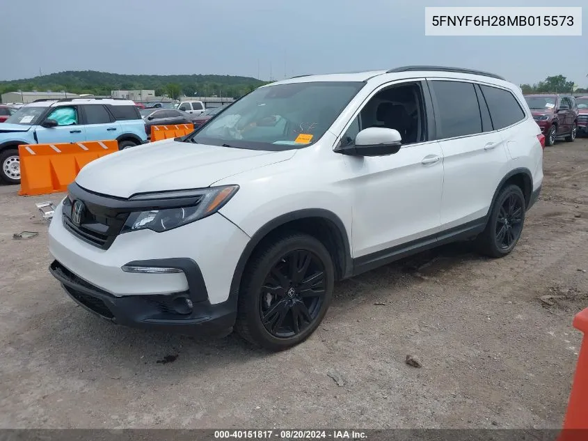 2021 Honda Pilot Awd Special Edition VIN: 5FNYF6H28MB015573 Lot: 40151817