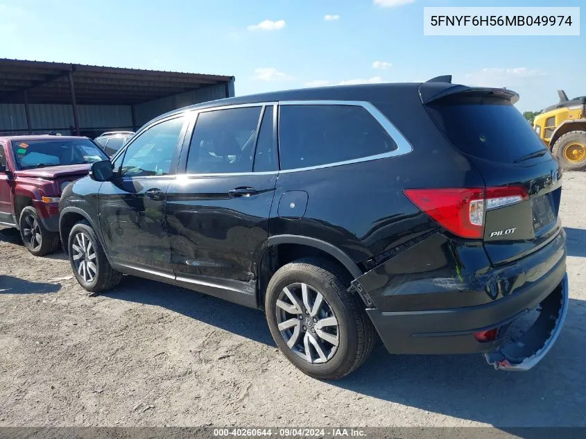 2021 Honda Pilot Exl VIN: 5FNYF6H56MB049974 Lot: 40260644