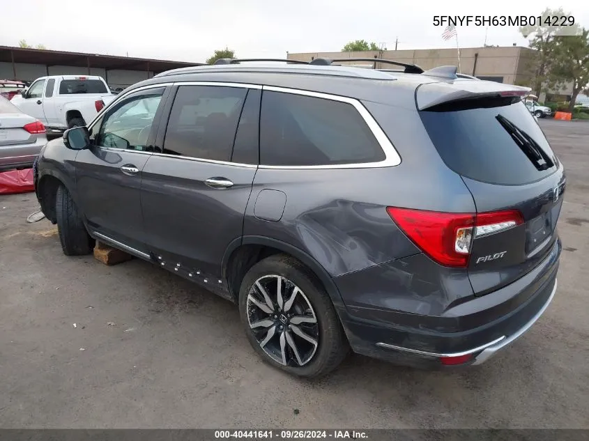 2021 Honda Pilot Touring VIN: 5FNYF5H63MB014229 Lot: 40441641