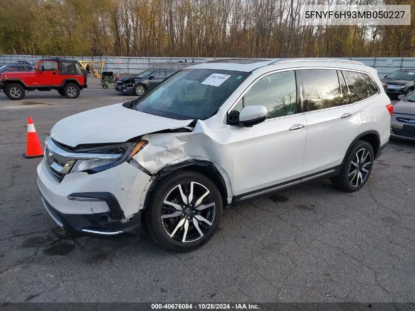 2021 Honda Pilot Awd Touring 8 Passenger VIN: 5FNYF6H93MB050227 Lot: 40676084