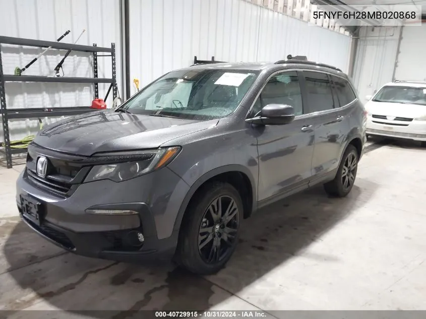 2021 Honda Pilot Awd Special Edition VIN: 5FNYF6H28MB020868 Lot: 40729915