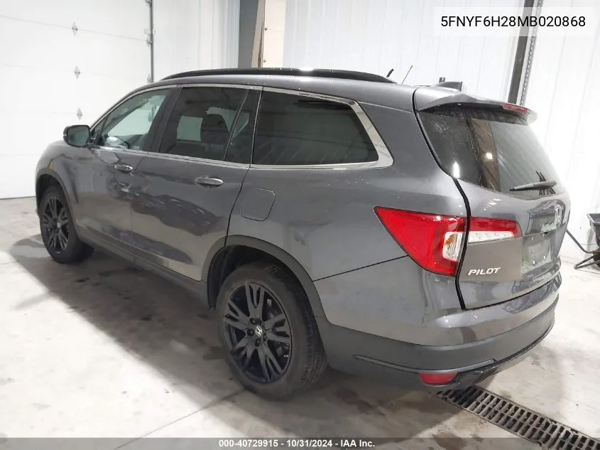 2021 Honda Pilot Awd Special Edition VIN: 5FNYF6H28MB020868 Lot: 40729915