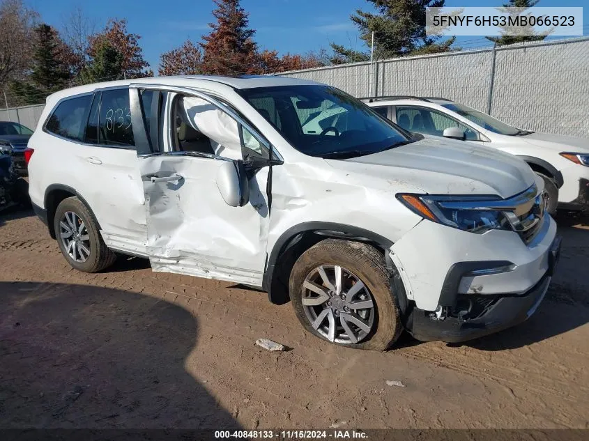 2021 Honda Pilot Awd Ex-L VIN: 5FNYF6H53MB066523 Lot: 40848133