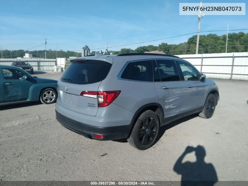 2022 Honda Pilot Awd Special Edition VIN: 5FNYF6H23NB047073 Lot: 39537298