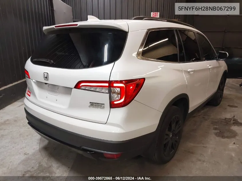 2022 Honda Pilot Awd Special Edition VIN: 5FNYF6H28NB067299 Lot: 39572865