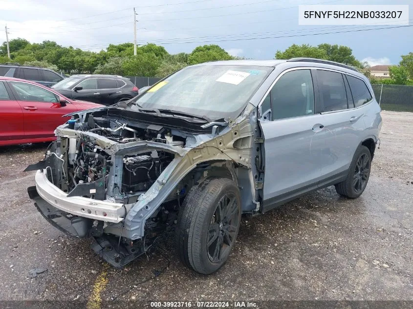 2022 Honda Pilot 2Wd Special Edition VIN: 5FNYF5H22NB033207 Lot: 39923716