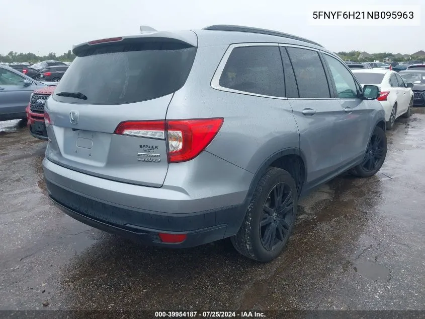 2022 Honda Pilot Awd Special Edition VIN: 5FNYF6H21NB095963 Lot: 39954187