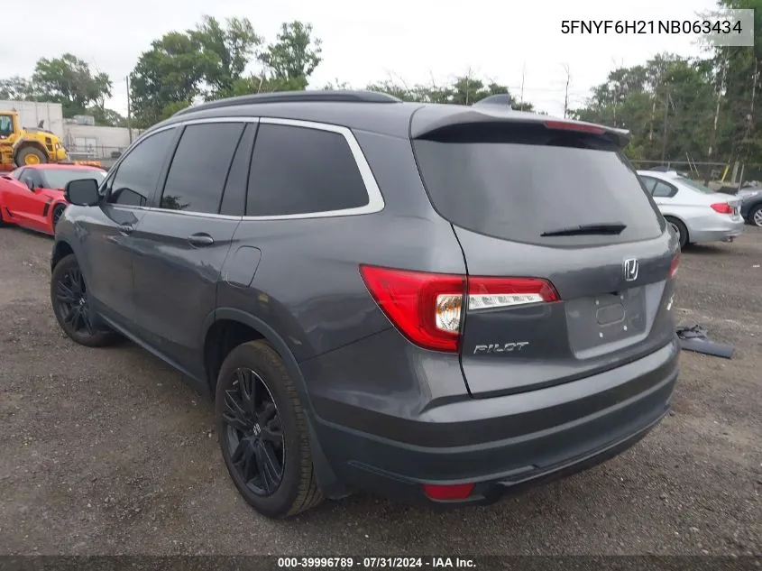 2022 Honda Pilot Awd Special Edition VIN: 5FNYF6H21NB063434 Lot: 39996789