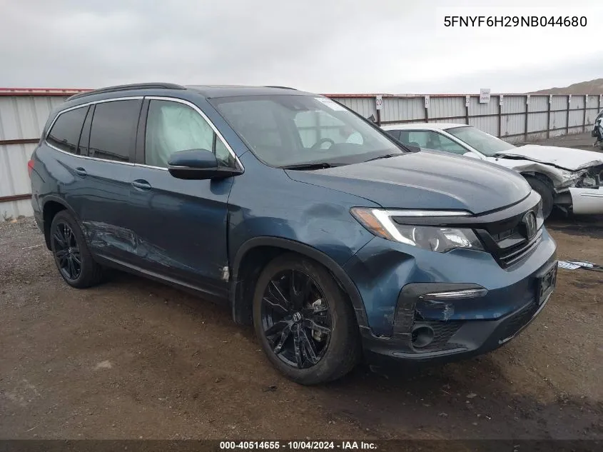 2022 Honda Pilot Awd Special Edition VIN: 5FNYF6H29NB044680 Lot: 40514655