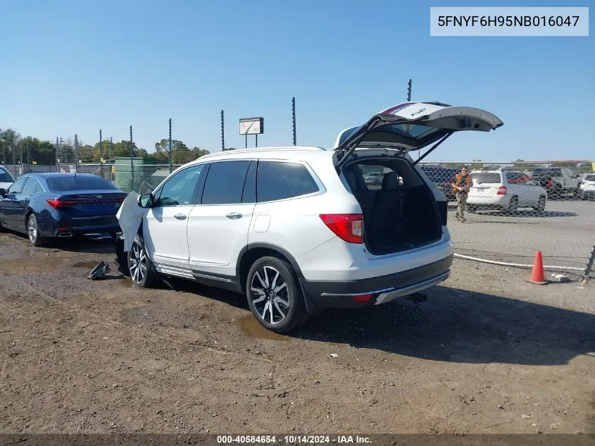 2022 Honda Pilot Awd Touring 8 Passenger VIN: 5FNYF6H95NB016047 Lot: 40584654