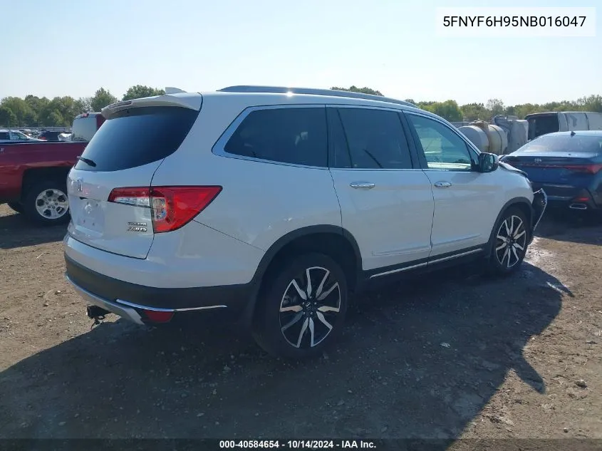 2022 Honda Pilot Awd Touring 8 Passenger VIN: 5FNYF6H95NB016047 Lot: 40584654