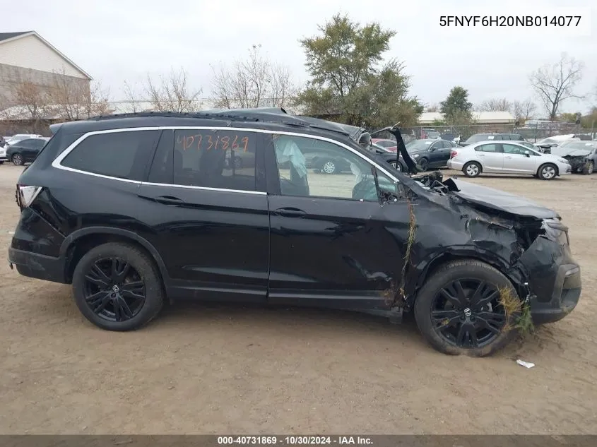 2022 Honda Pilot Awd Special Edition VIN: 5FNYF6H20NB014077 Lot: 40731869