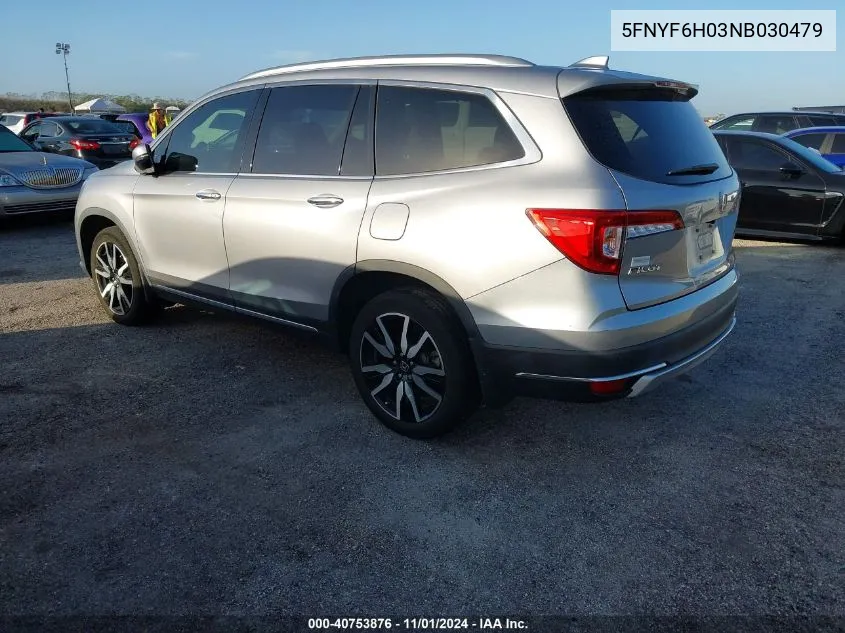 2022 Honda Pilot Awd Elite VIN: 5FNYF6H03NB030479 Lot: 40753876