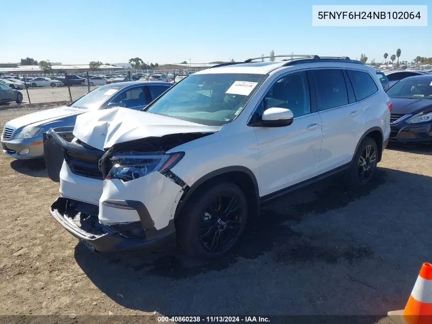 2022 Honda Pilot Awd Special Edition VIN: 5FNYF6H24NB102064 Lot: 40860238