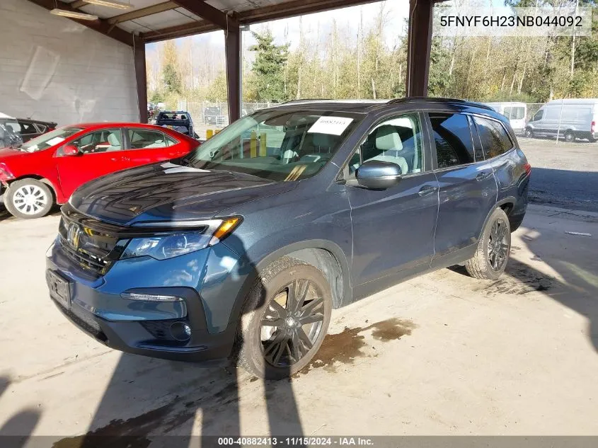 2022 Honda Pilot Awd Special Edition VIN: 5FNYF6H23NB044092 Lot: 40882413