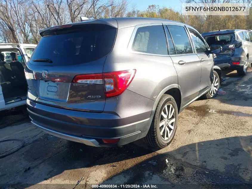 2022 Honda Pilot Awd Ex-L VIN: 5FNYF6H50NB012677 Lot: 40900834