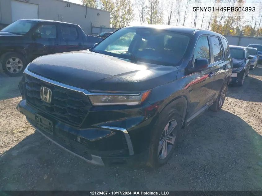 2023 Honda Pilot VIN: 5FNYG1H49PB504893 Lot: 12129467