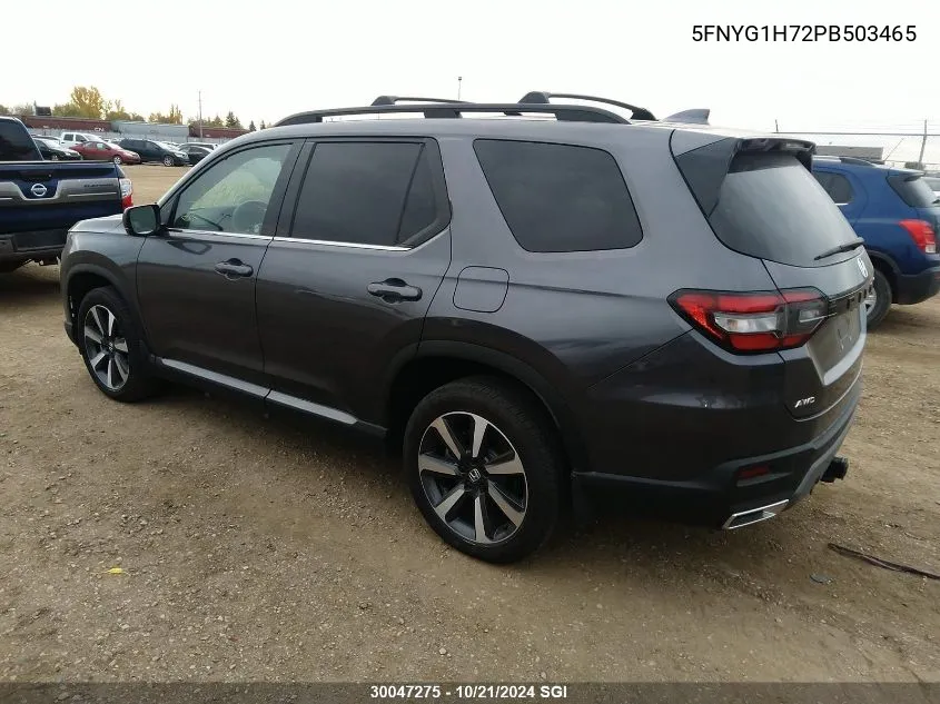 2023 Honda Pilot Touring VIN: 5FNYG1H72PB503465 Lot: 30047275