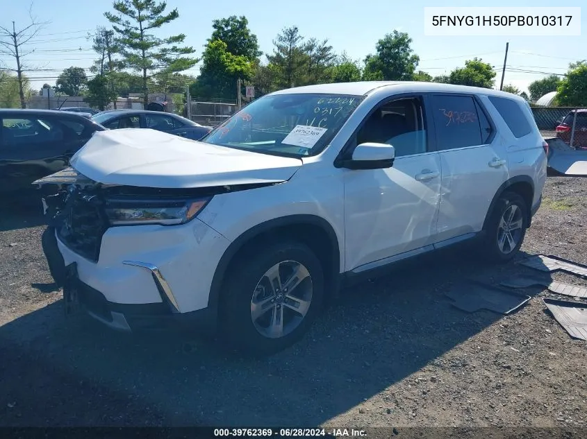 2023 Honda Pilot Awd Ex-L 7 Passenger VIN: 5FNYG1H50PB010317 Lot: 39762369