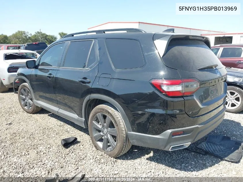 2023 Honda Pilot Awd Sport VIN: 5FNYG1H35PB013969 Lot: 40111735