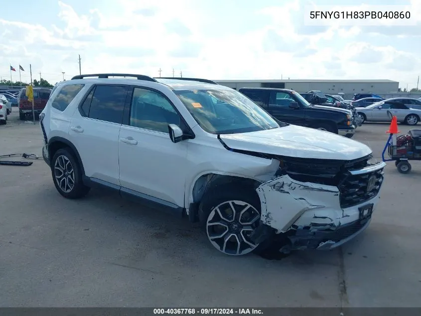 2023 Honda Pilot Awd Elite VIN: 5FNYG1H83PB040860 Lot: 40367768