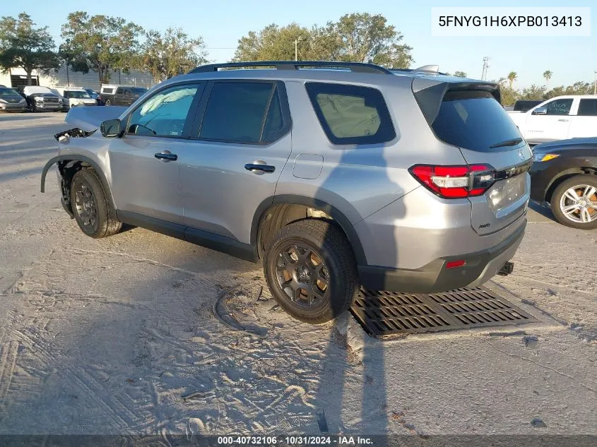 2023 Honda Pilot Awd Trailsport VIN: 5FNYG1H6XPB013413 Lot: 40732106