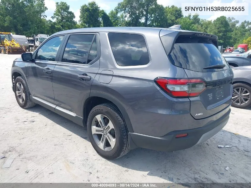 5FNYG1H53RB025655 2024 Honda Pilot Awd Ex-L 7 Passenger