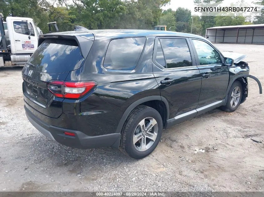 2024 Honda Pilot Awd Ex-L VIN: 5FNYG1H43RB047274 Lot: 40224097