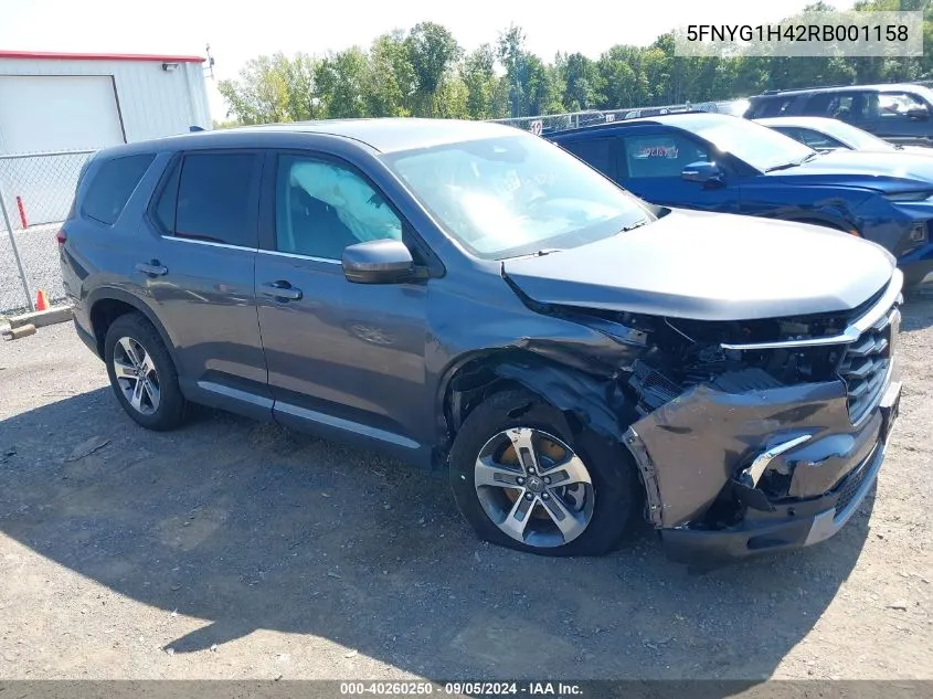 5FNYG1H42RB001158 2024 Honda Pilot Awd Ex-L