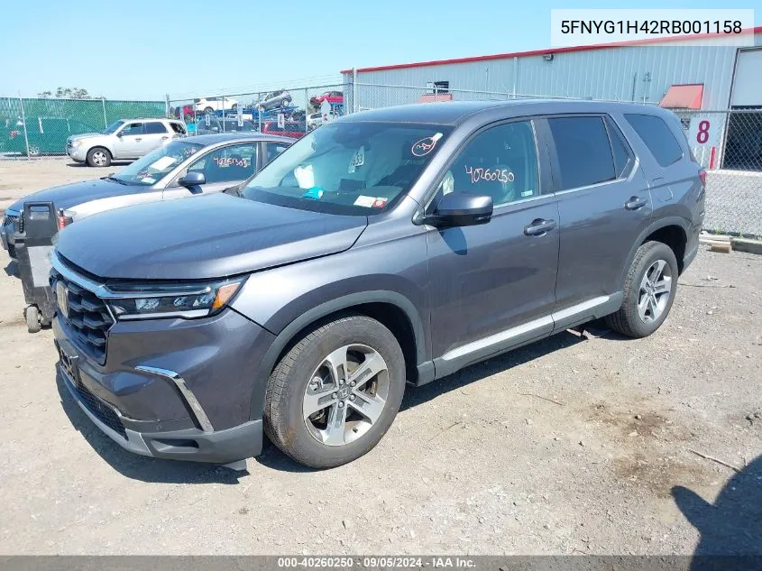 5FNYG1H42RB001158 2024 Honda Pilot Awd Ex-L