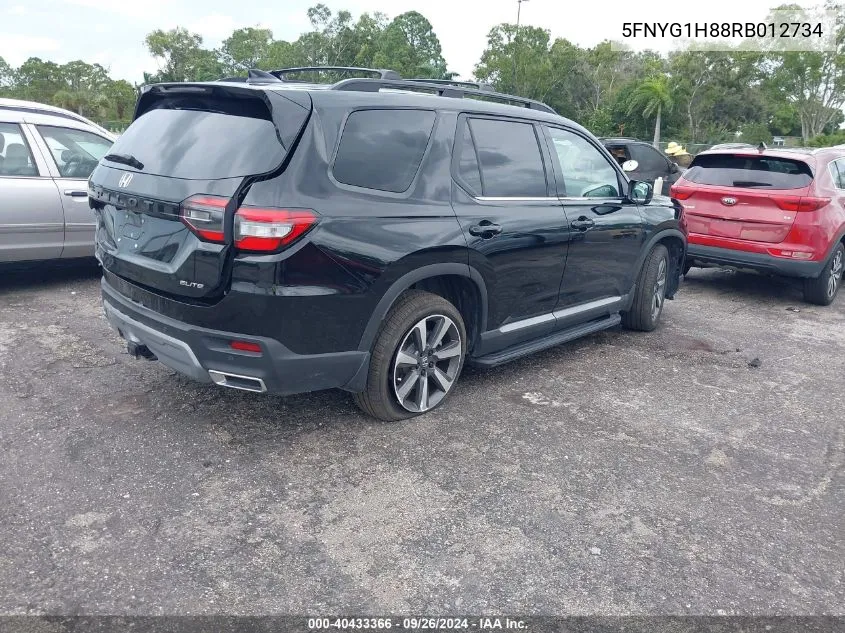 2024 Honda Pilot Elite VIN: 5FNYG1H88RB012734 Lot: 40433366