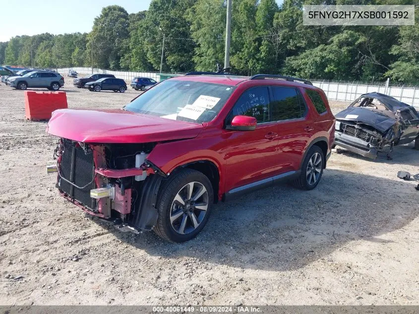 2025 Honda Pilot 2Wd Touring VIN: 5FNYG2H7XSB001592 Lot: 40061449