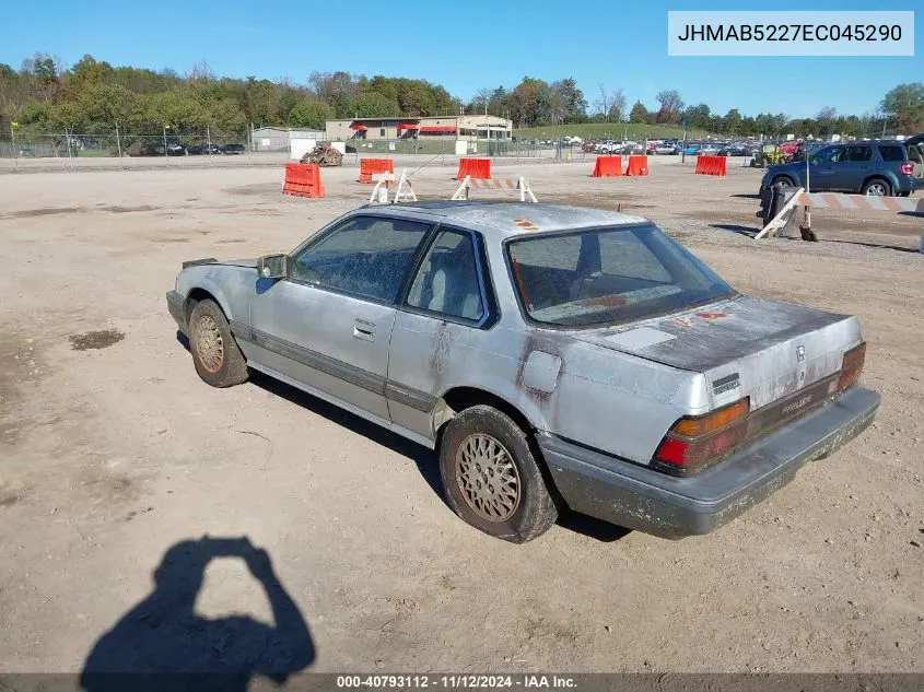 1984 Honda Prelude 1800 VIN: JHMAB5227EC045290 Lot: 40793112