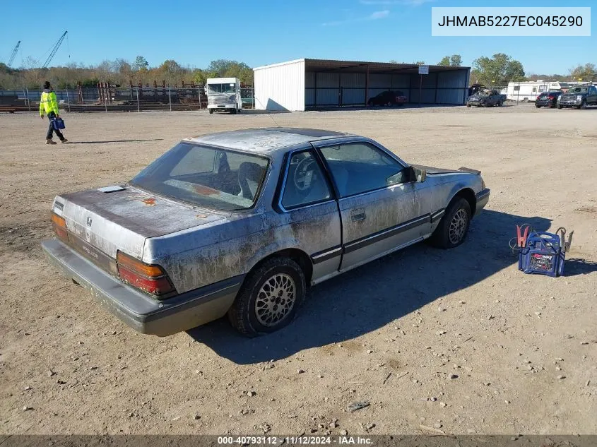 1984 Honda Prelude 1800 VIN: JHMAB5227EC045290 Lot: 40793112