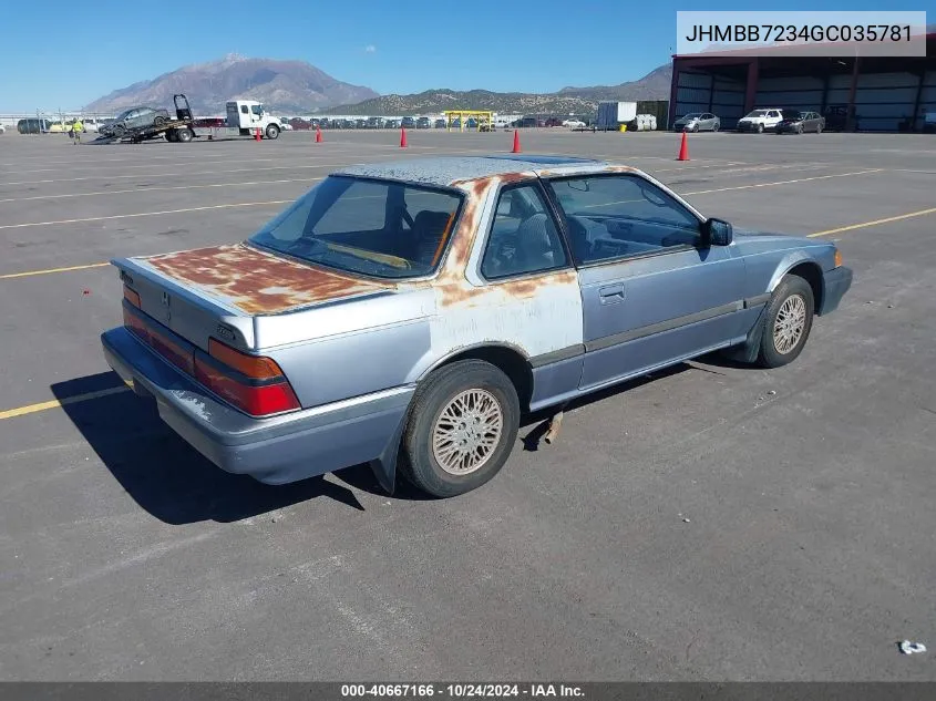 1986 Honda Prelude 2.0Si/2.0S VIN: JHMBB7234GC035781 Lot: 40667166