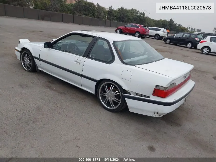 1990 Honda Prelude 2.0S VIN: JHMBA4118LC020678 Lot: 40616773