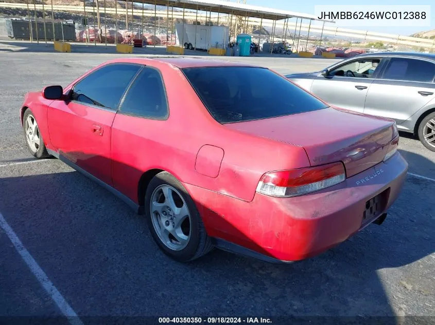 1998 Honda Prelude VIN: JHMBB6246WC012388 Lot: 40350350