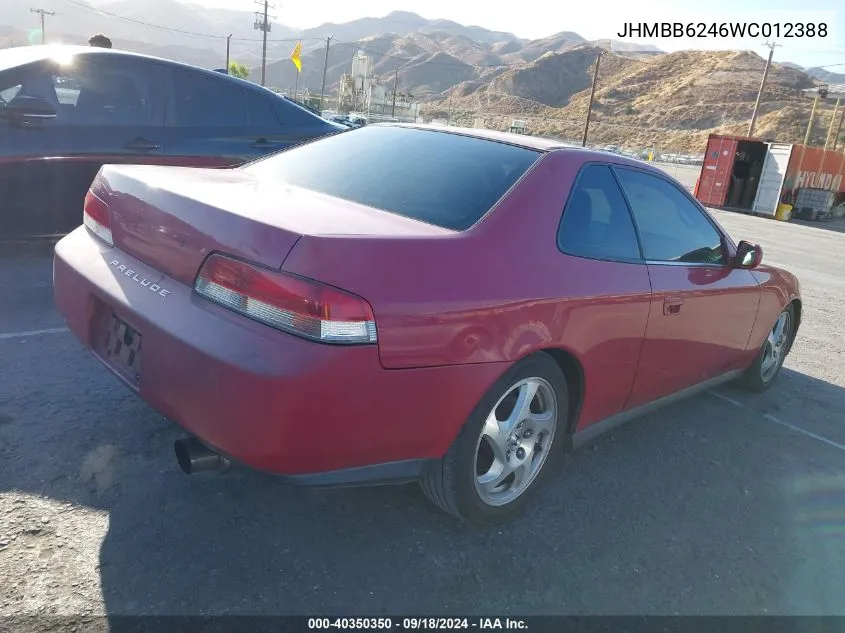 1998 Honda Prelude VIN: JHMBB6246WC012388 Lot: 40350350