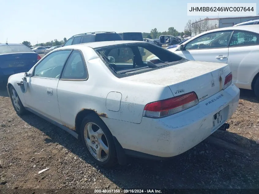 1998 Honda Prelude VIN: JHMBB6246WC007644 Lot: 40357358