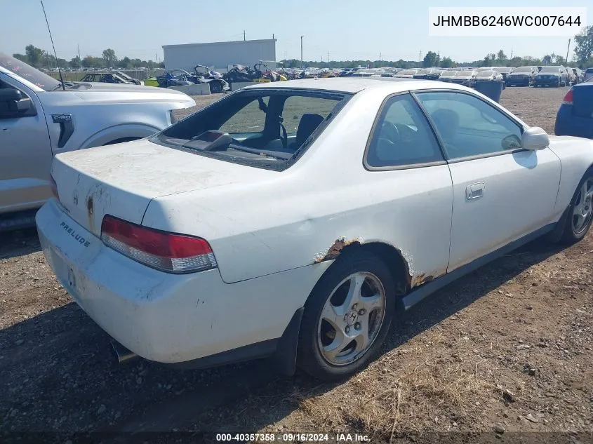 1998 Honda Prelude VIN: JHMBB6246WC007644 Lot: 40357358